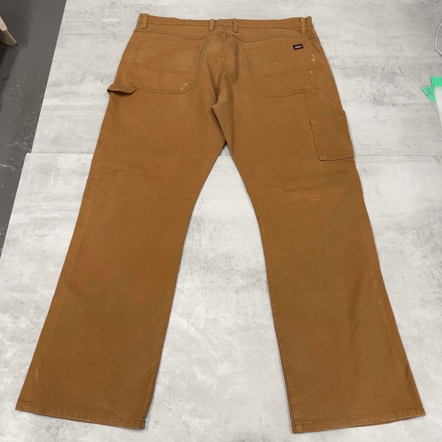 Tan Dickies carpenter jeans W42L32 loose canvas 90s style skater cargo pants