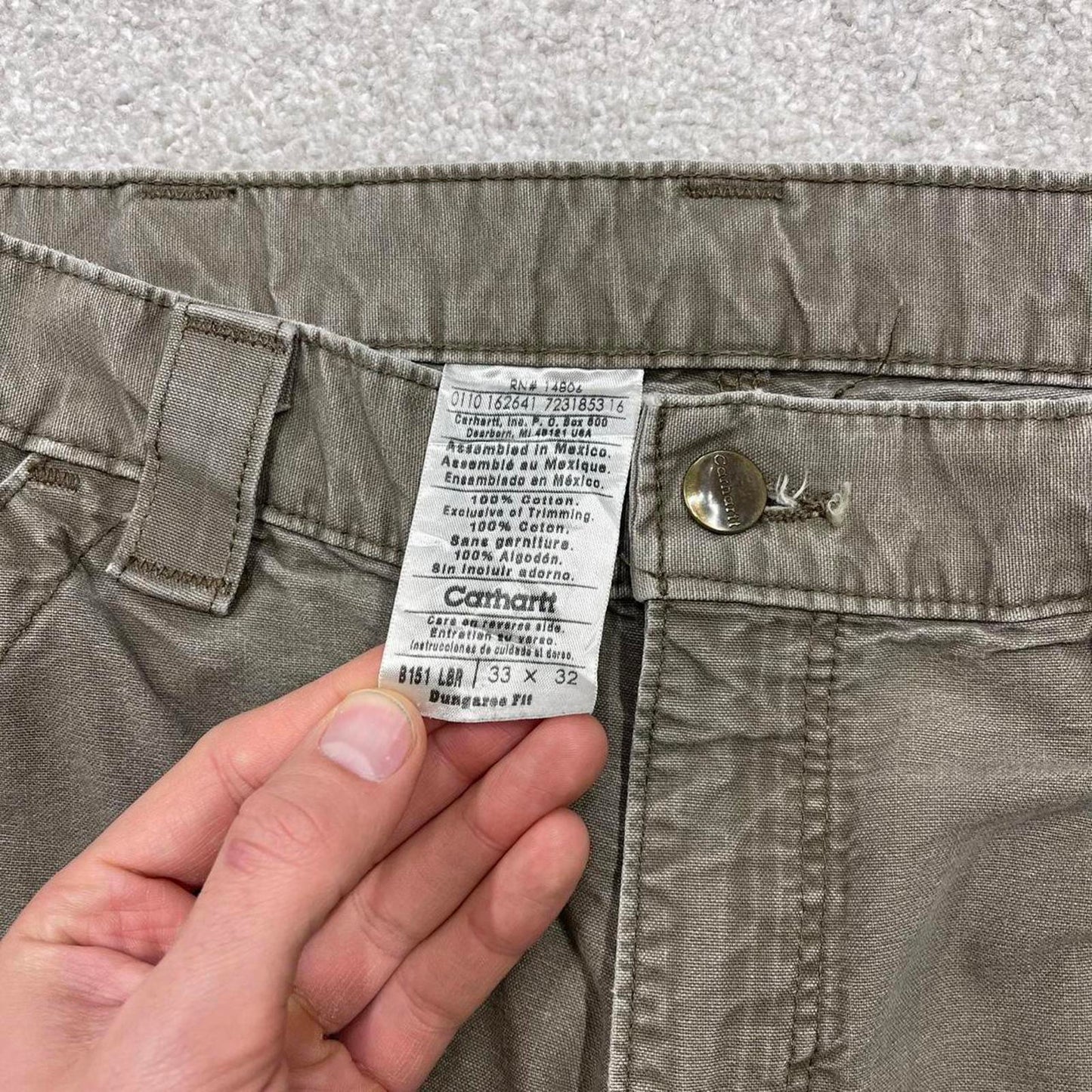 Y2K baggy fit Carhartt work pants wide leg khaki Loose skater cargo carpenter trousers