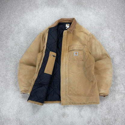 Hamilton brown Carhartt jacket XL - canvas arctic quilt lined chore coat collar