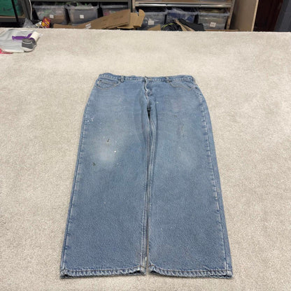 Y2K baggy Carhartt denim jeans blue Loose fleece lined skate style workwear pants