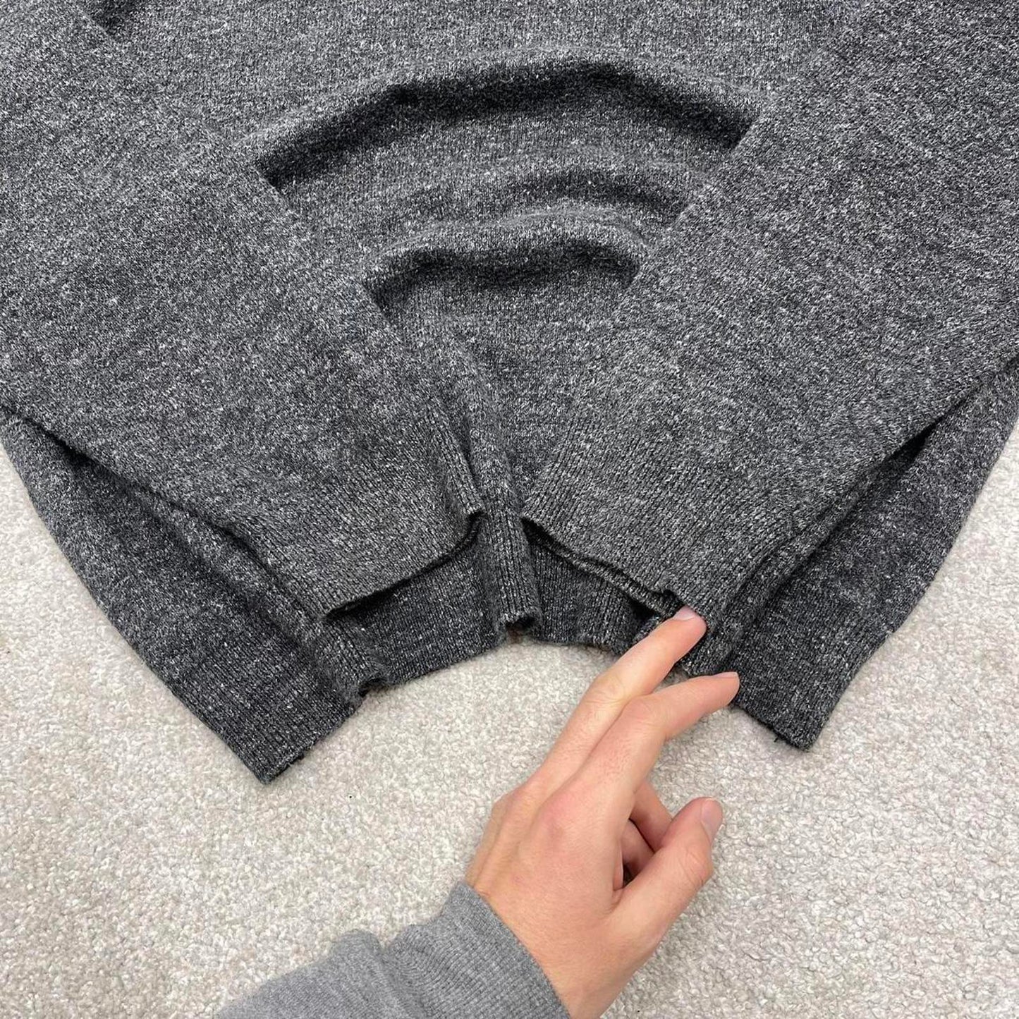 00s Nautica knit sweater jumper embroidered L men's grey knitted pull over y2k 90s style