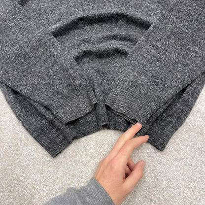 00s Nautica knit sweater jumper embroidered L men's grey knitted pull over y2k 90s style