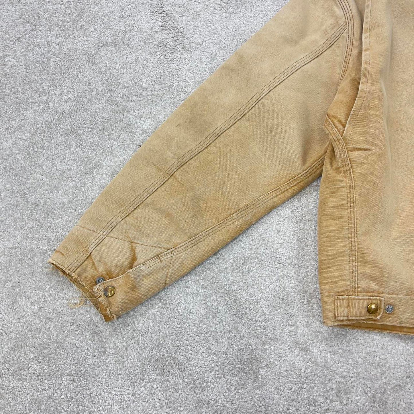 Vintage tan brown Carhartt Detroit jacket Large cropped traditional 1990 6BLJ