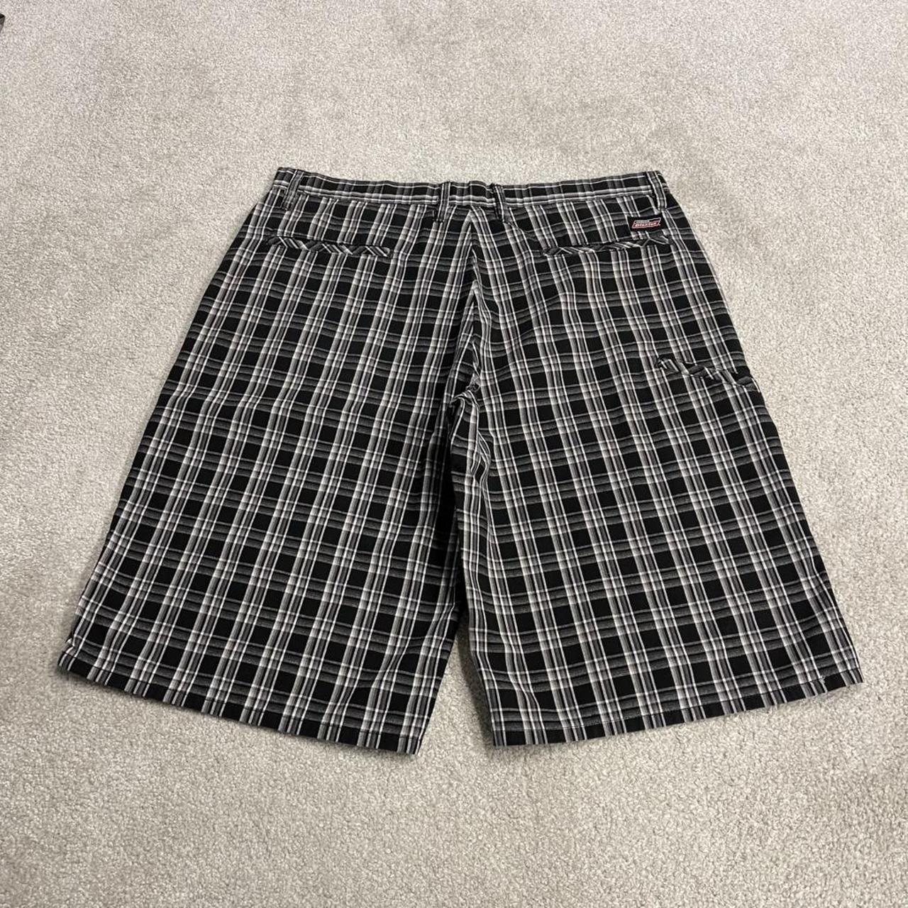 Dickies baggy checkered shorts chino black Skater / surf style check shorts carpenter festival