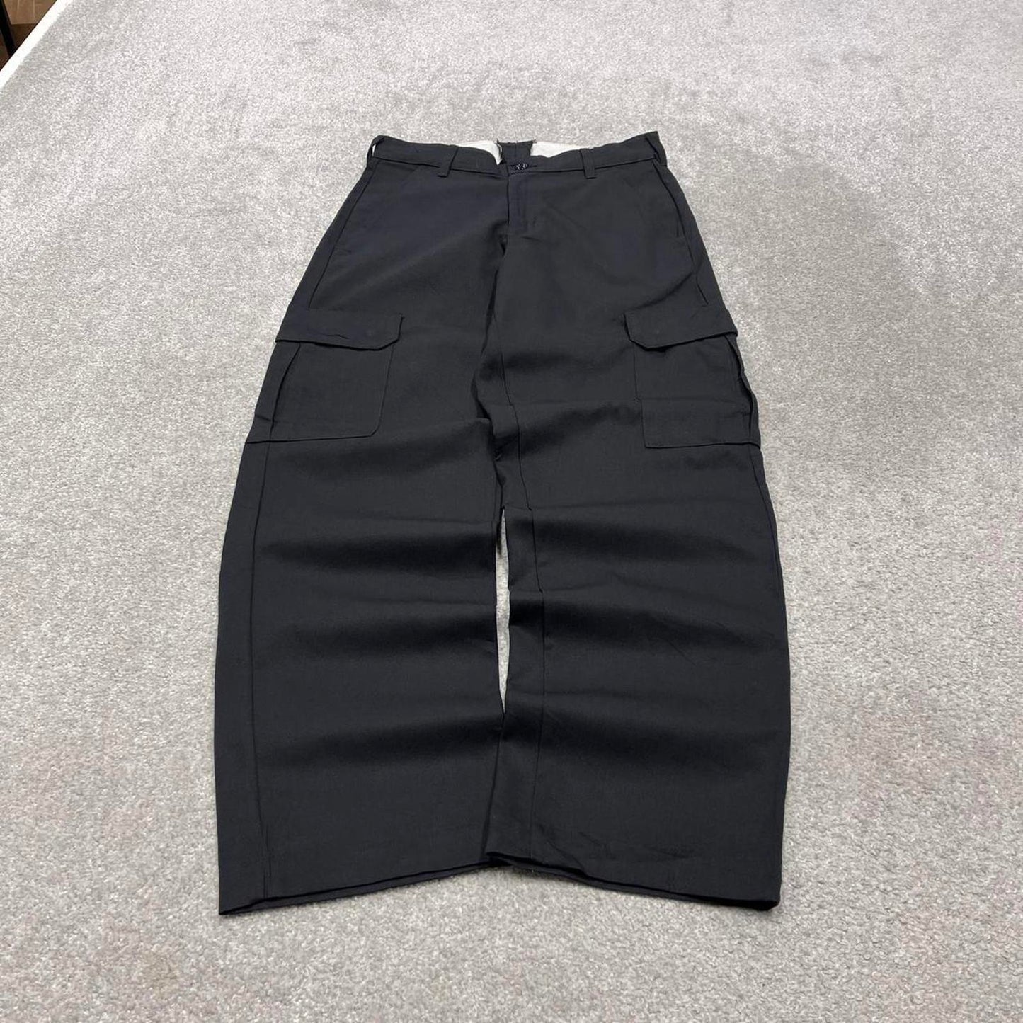 Vintage y2k work cargo pants loose black Chino style skate trousers Red Kap workwear patch logo