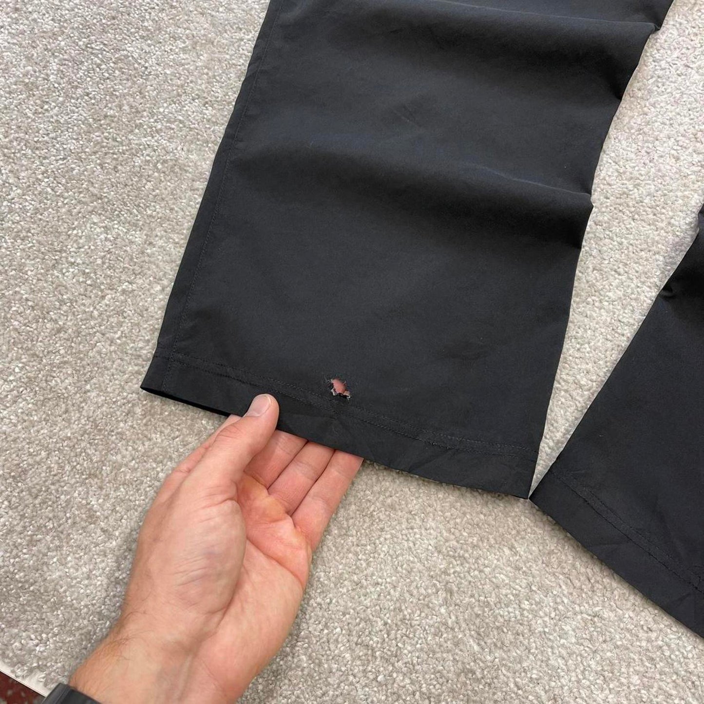 Black Reebok trackies XL loose y2k style joggers adjustable print logo track pants