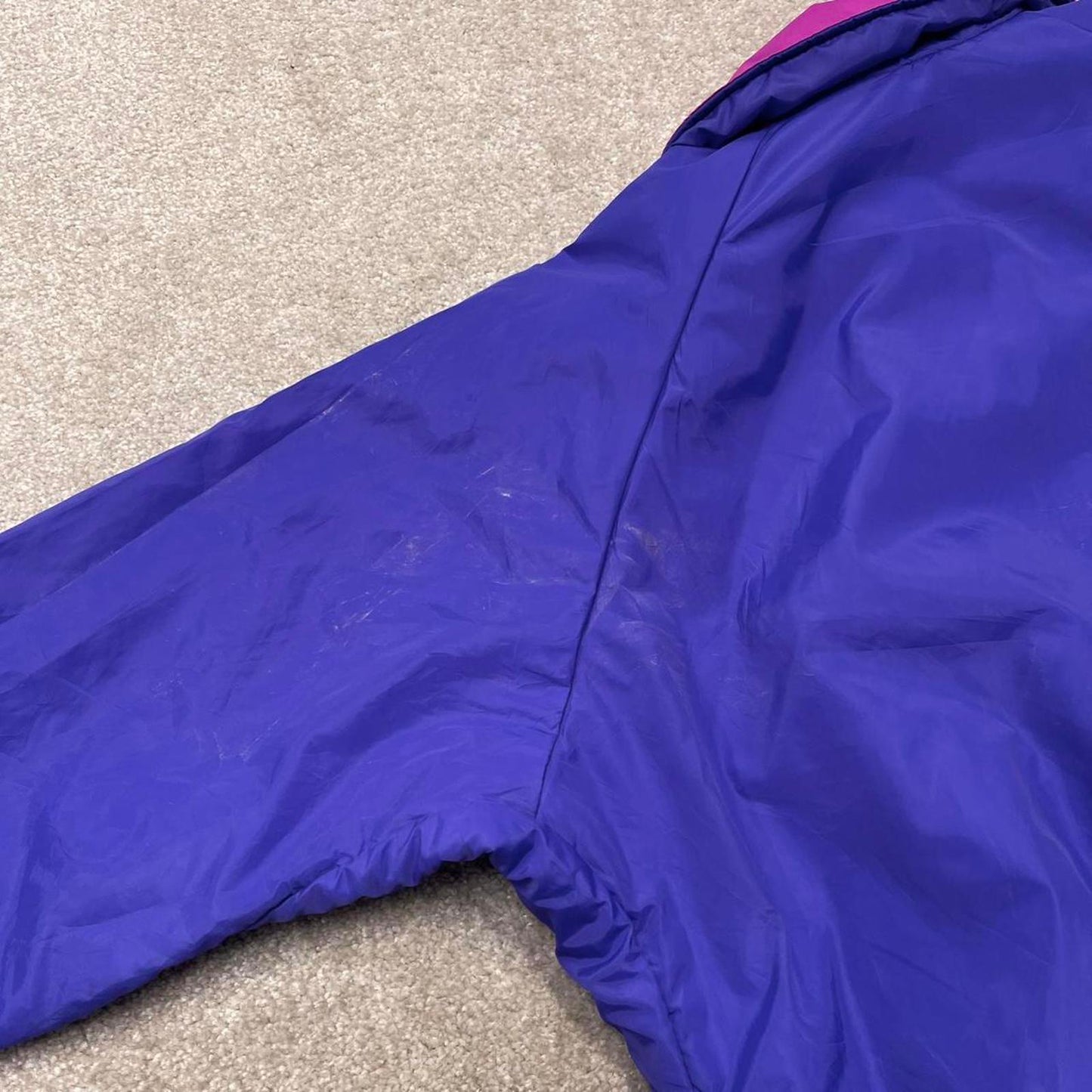 00s Columbia reversible windbreaker jacket XL womens padded y2k bomber style pink purple coat autumn