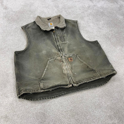 Green vintage Carhartt gilet 2XL sandstone canvas