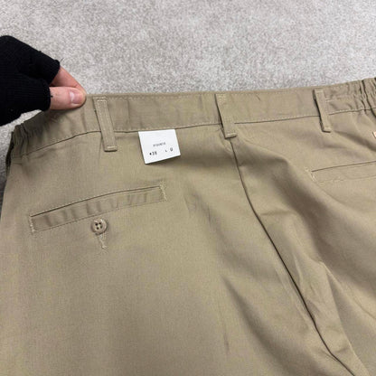 Y2k baggy work pants loose beige Chino style skater trousers Red Kap workwear patch logo