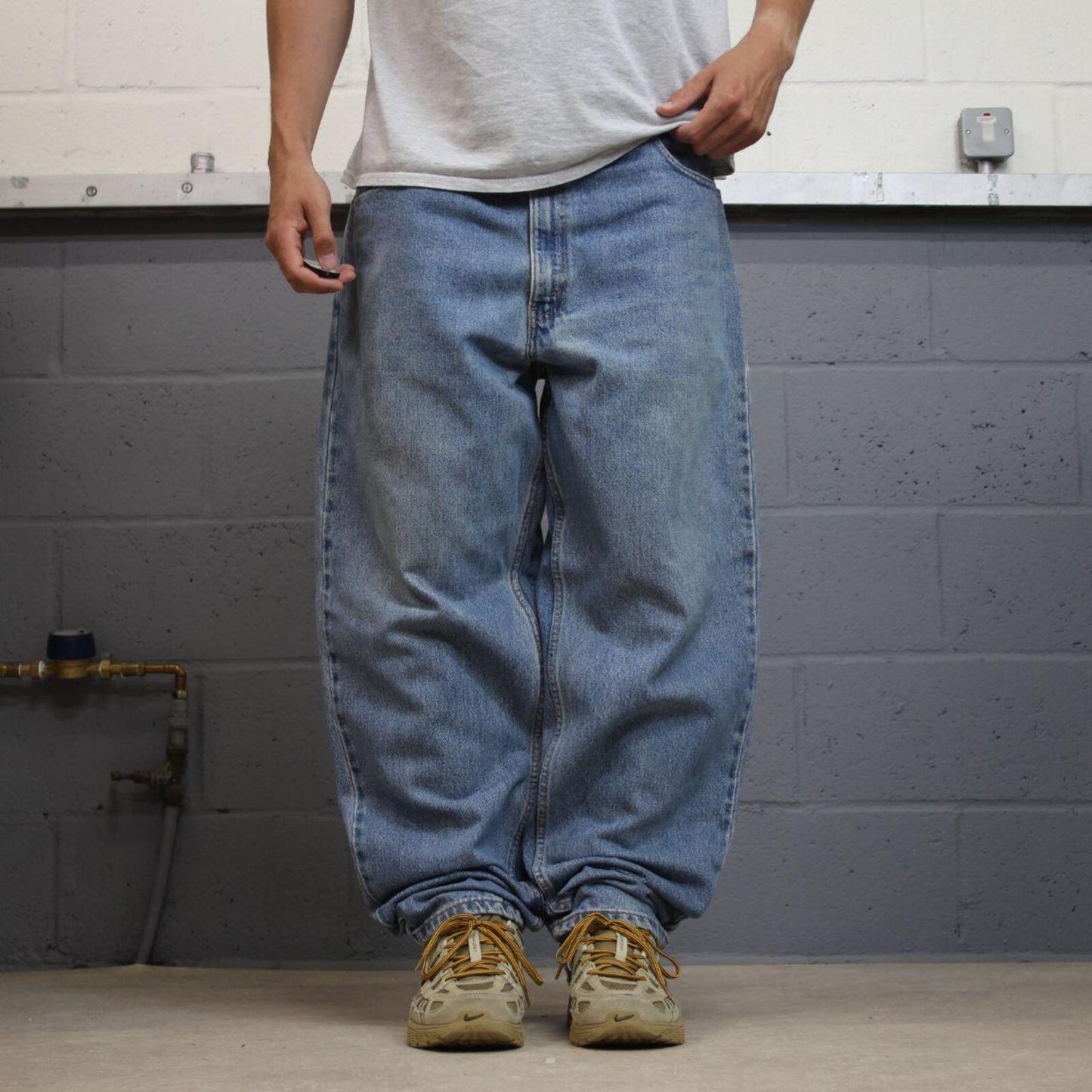 Levi's baggy tapered jeans y2k blue Loose fit wide leg denim surf style pants