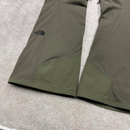 North Face ski pants salopettes L men's y2k green adjustable TNF snow trousers skiing