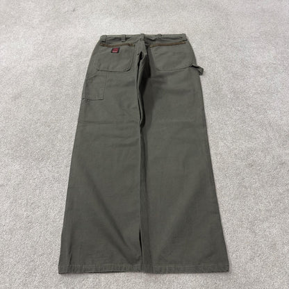 Wrangler carpenter jeans y2k green W32L32 Loose leg skater style workwear utility cargo trousers
