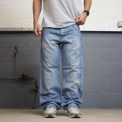 Loose Blue Rocawear jeans W38 L34 90s style hip hop jeans embroidered design