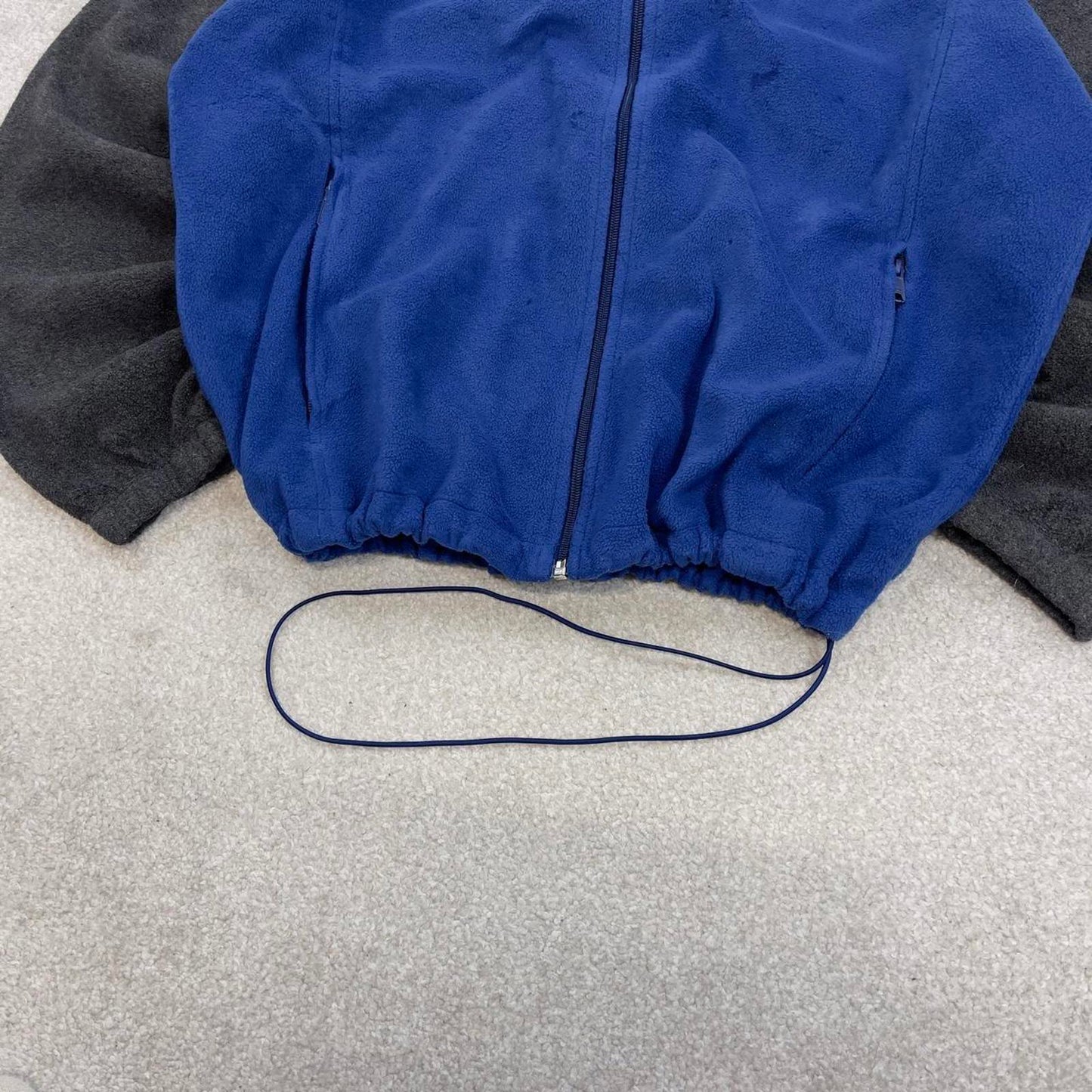Grey Blue Columbia technical fleece XL full zip up y2k style autumn colour block
