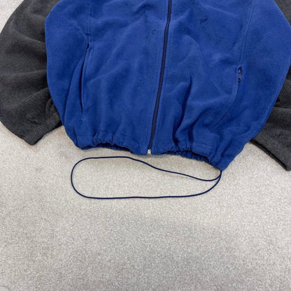 Grey Blue Columbia technical fleece XL full zip up y2k style autumn colour block