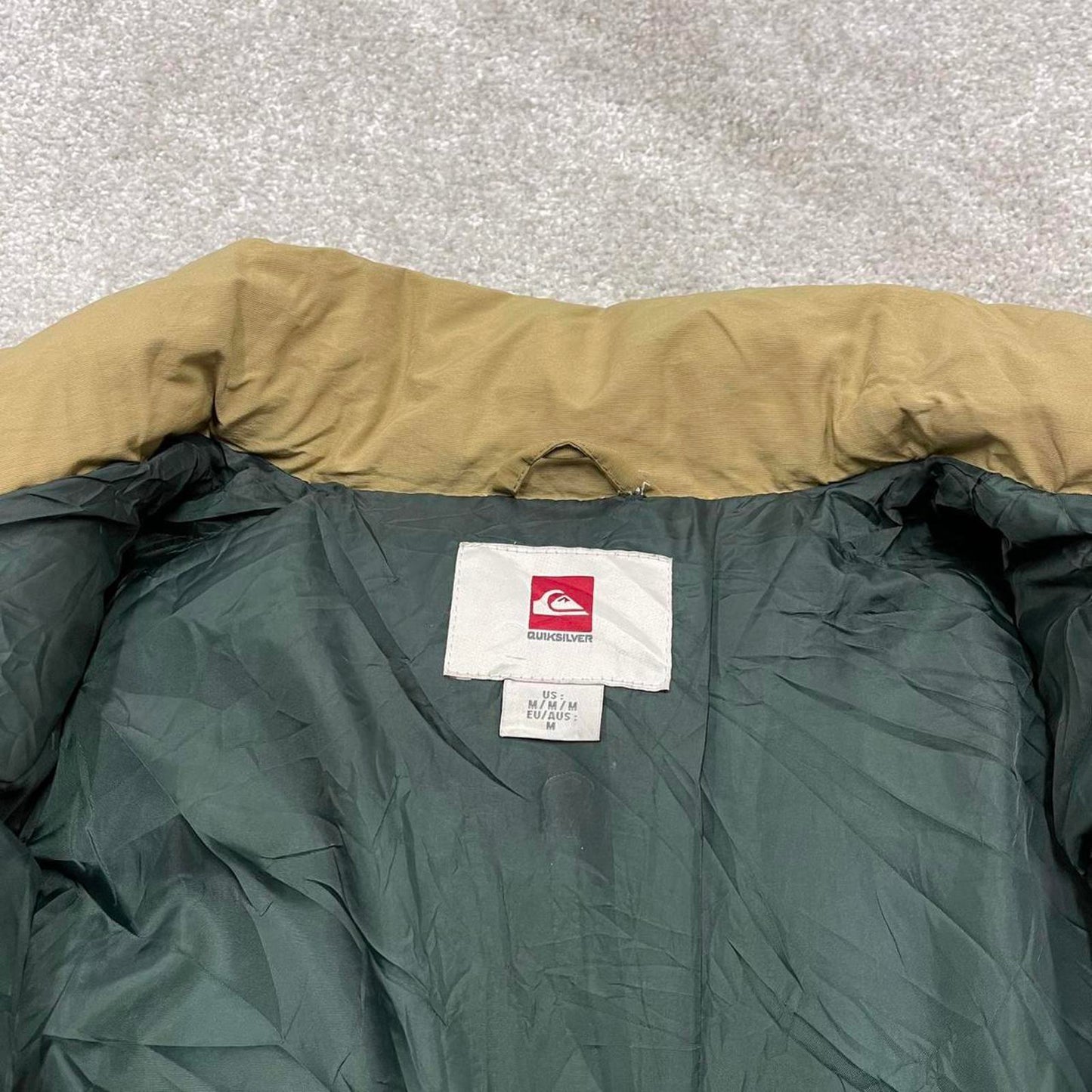 00s Quiksilver technical puffer jacket Small men's tan y2k thick padded insulated winter coat