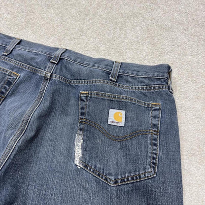 Carhartt work jeans relaxed blue Loose 100% cotton denim skate style y2k pants