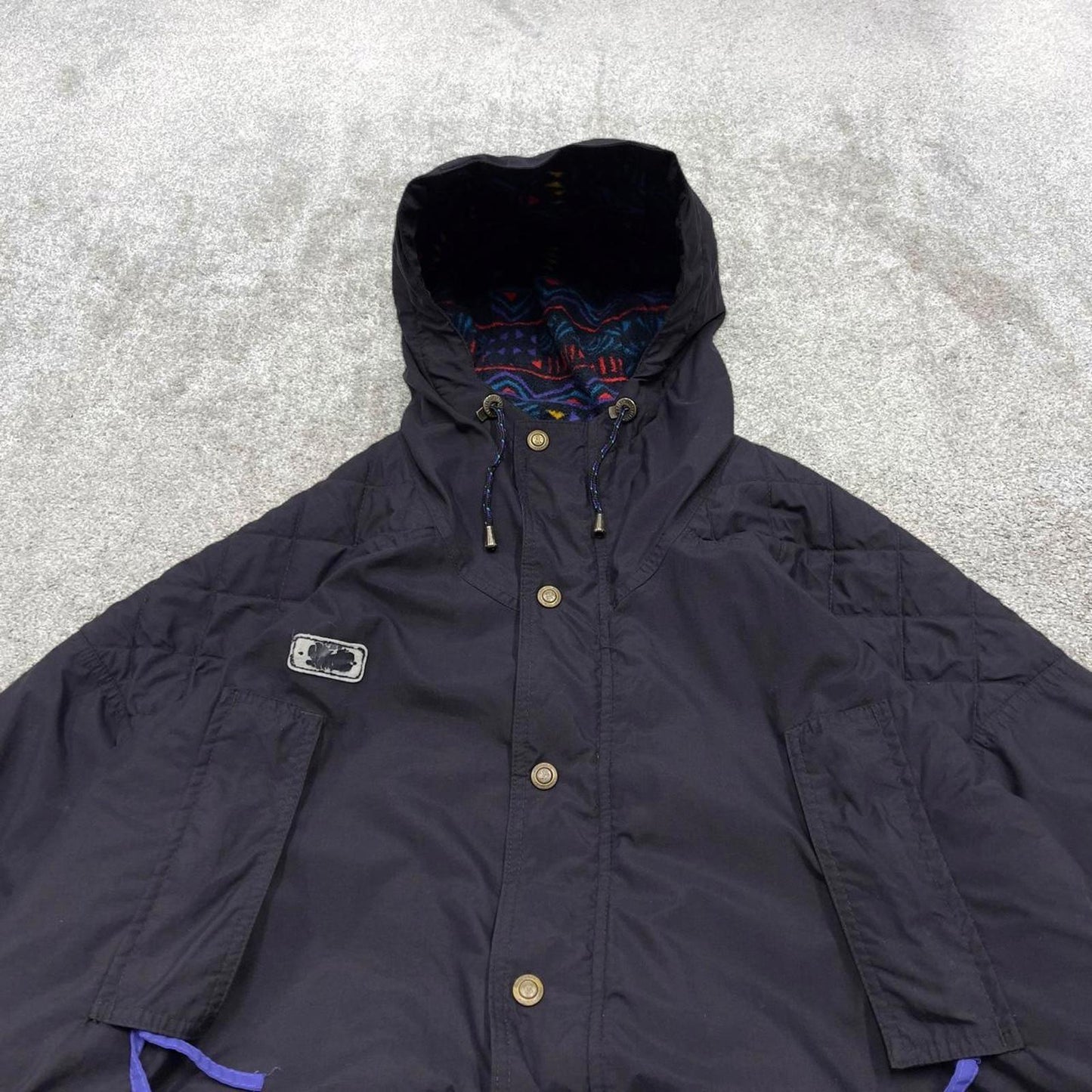 Y2k Columbia technical windbreaker jacket XL Tall men's y2k style hooded adjustable tech autumn
