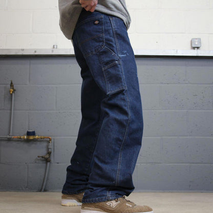 Y2K 00s Dickies carpenter jeans blue Denim flex workwear skater style cargos utility