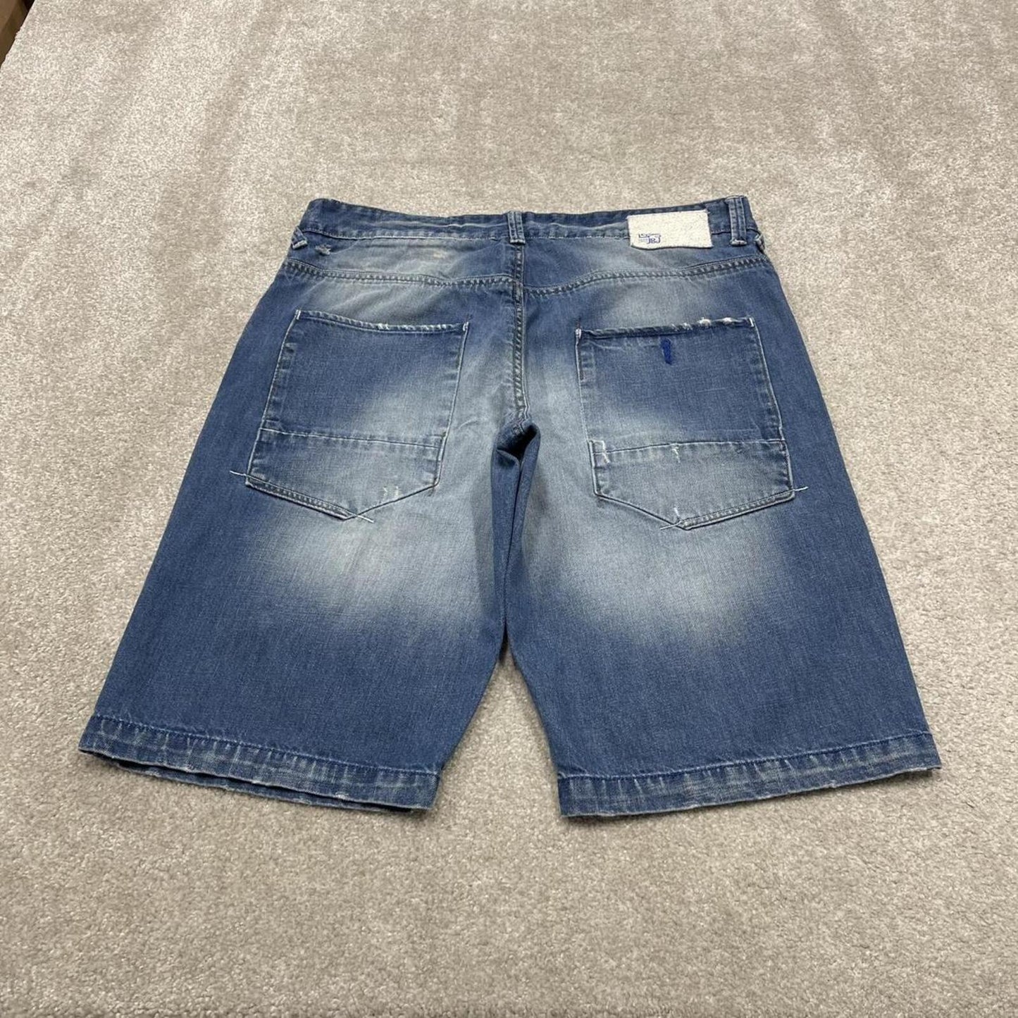 Y2k Jack & Jones long denim shorts loose blue Thick summer skater style jorts