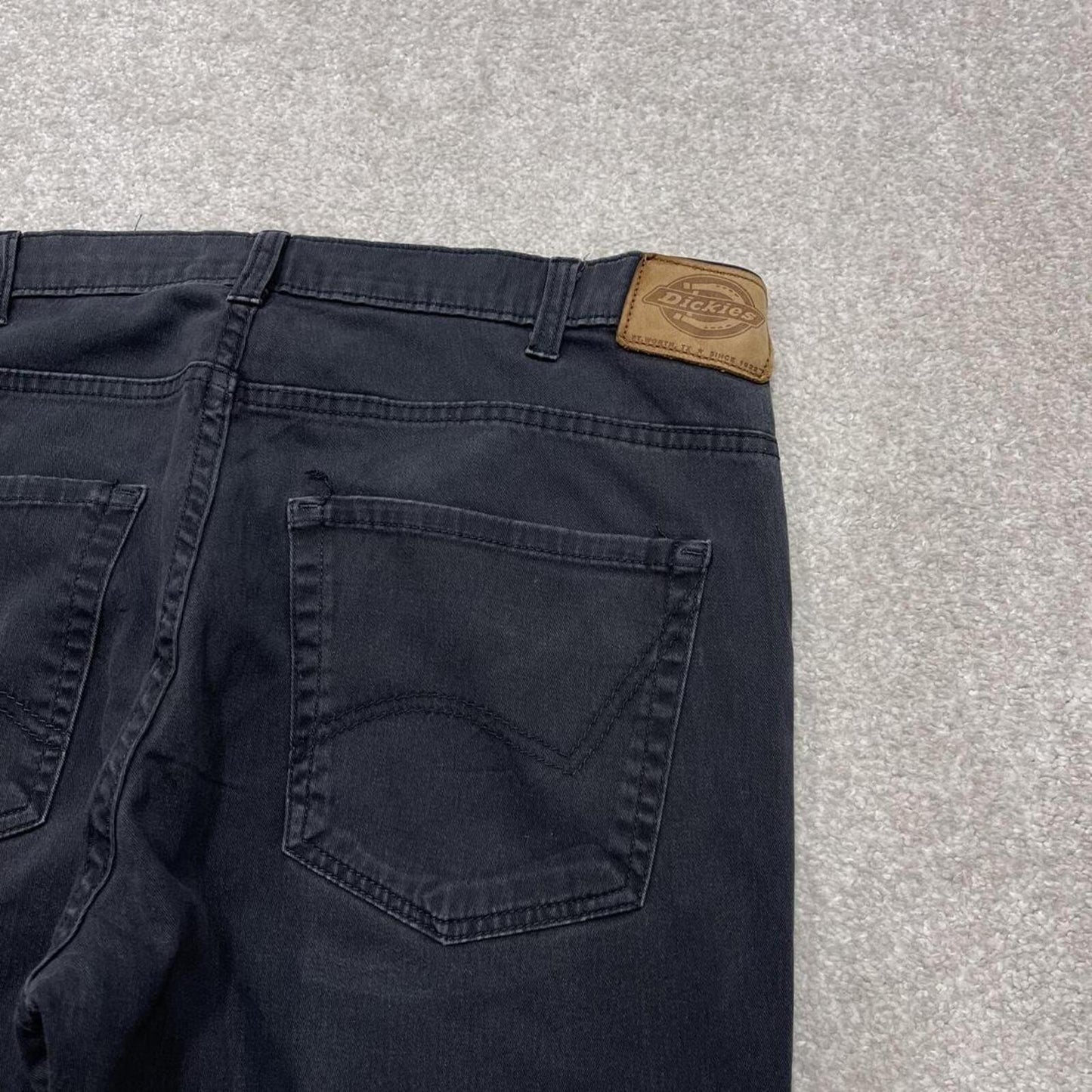 Dickies work pants slim fit faded black Straight skater style pants waist patch