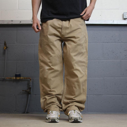 Carhartt carpenter pants relaxed fit tan Loose skate style cargo work trousers