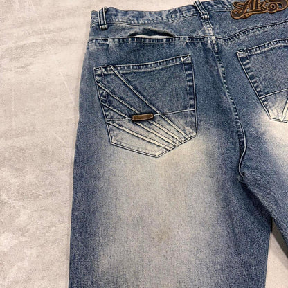 Akademiks jeans W32 L30 blue denim 90s style skater jeans