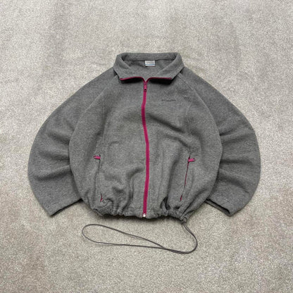 00s Columbia technical fleece 2XL women's grey full zip up y2k style autumn adjustable waist