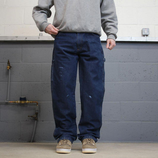 Y2K 00s Dickies carpenter jeans blue Denim flex workwear skater style cargos utility