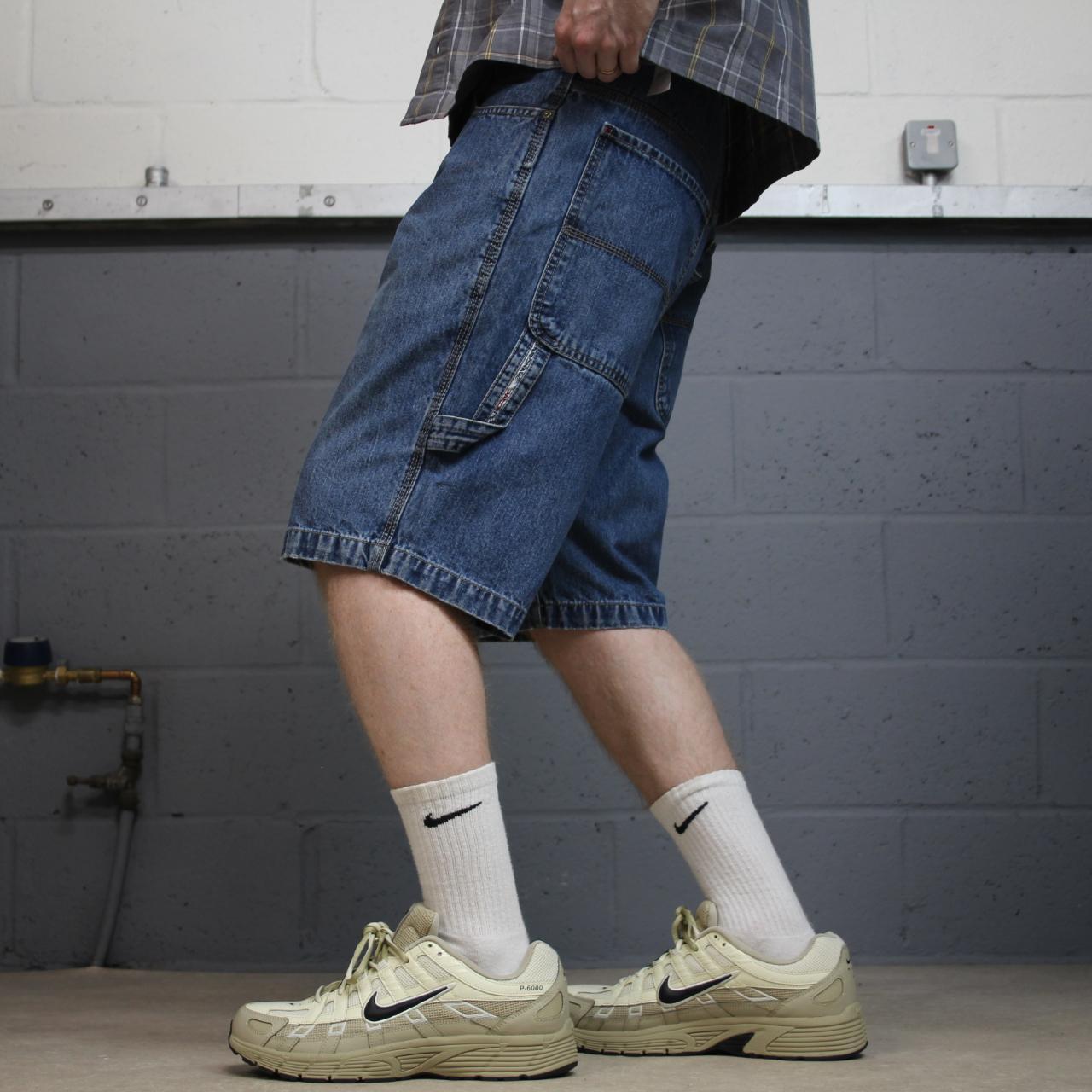 PACO denim carpenter shorts y2k blue Surf summer style jorts perfect for festival