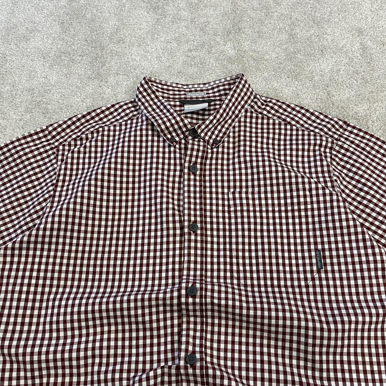 Columbia checkered short sleeve shirt red Y2K surf style check shirt summer holiday