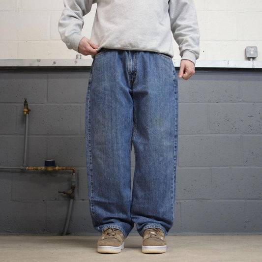 Vintage 00s Levis 550 relaxed fit baggy jeans blue Loose wide leg denim pants
