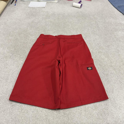 Dickies baggy carpenter shorts red twill chino long skater style festival shorts