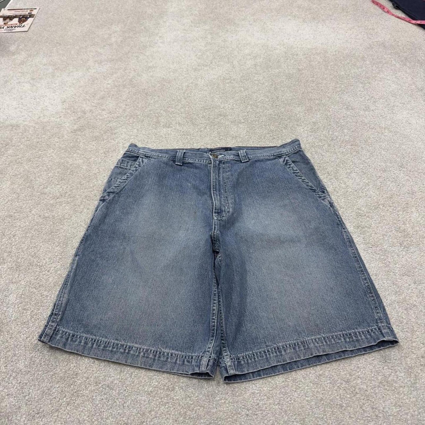 Denim carpenter shorts Y2K cargo blue Loose leg skater style surf jorts