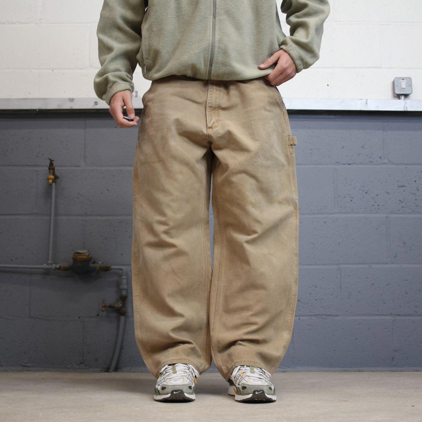 Baggy Carhartt carpenter jeans W38L30 loose wide leg 90s skater style canvas cargo pants 100% cotton