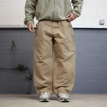 Baggy Carhartt carpenter jeans W38L30 loose wide leg 90s skater style canvas cargo pants 100% cotton