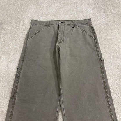 Rustler baggy carpenter jeans y2k loose fit grey 100% cotton canvas skater utility cargo pants
