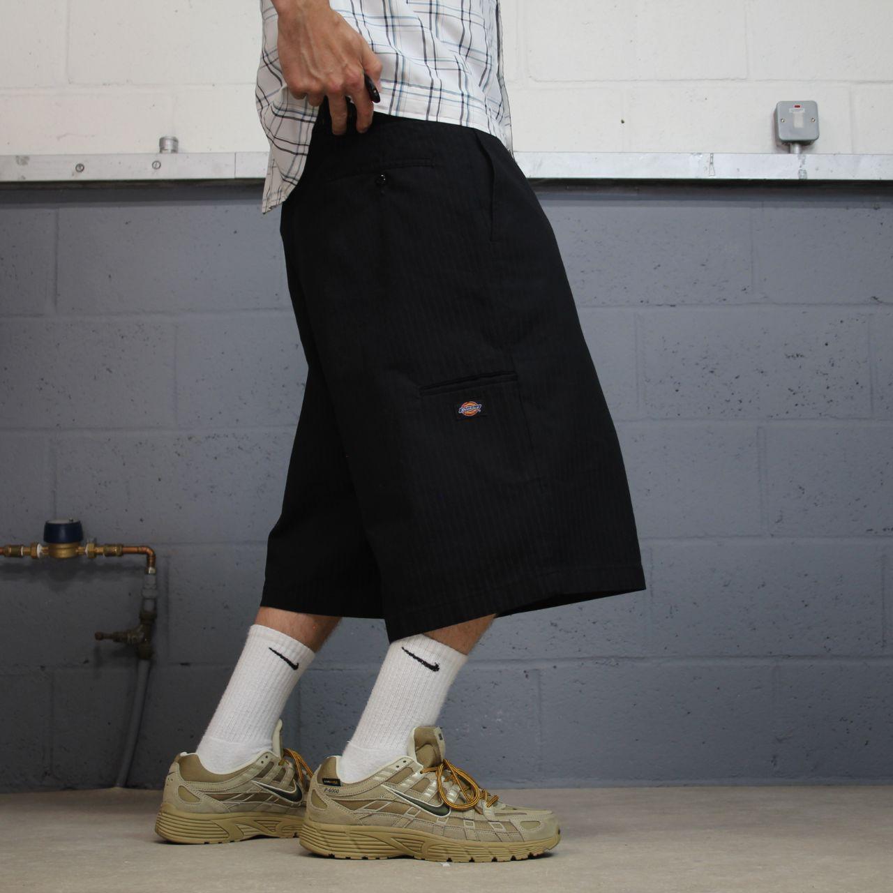 Dickies baggy stripe chino shorts black carpenter Stripey Skater / surf style shorts baggy fit