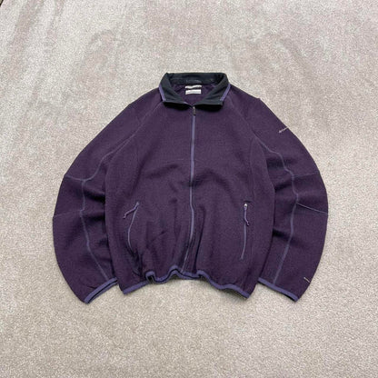 00s Columbia technical fleece XL women's purple full zip up y2k style autumn casual