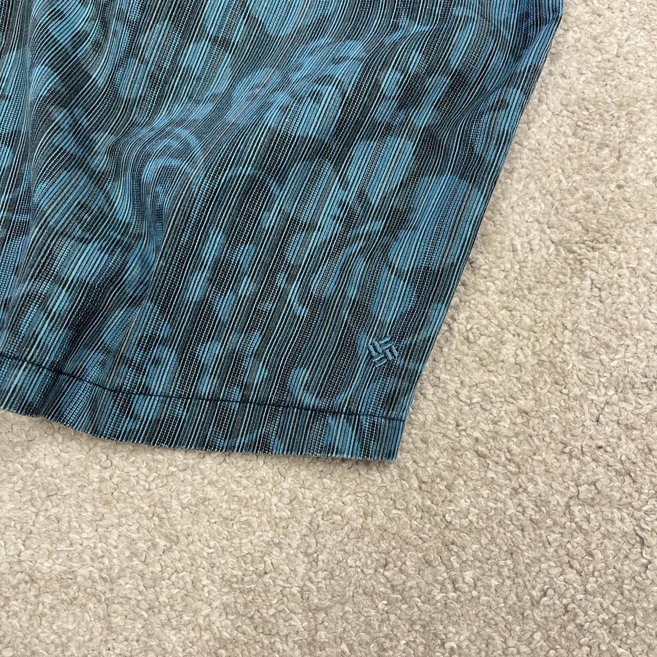 Columbia funky corduroy short sleeve shirt blue Y2K patterned festival surf style summer shirt
