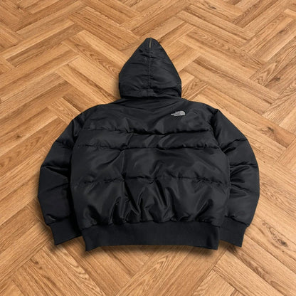 North face 550 puffer jacket women’s black fur hood winter TNF down coat