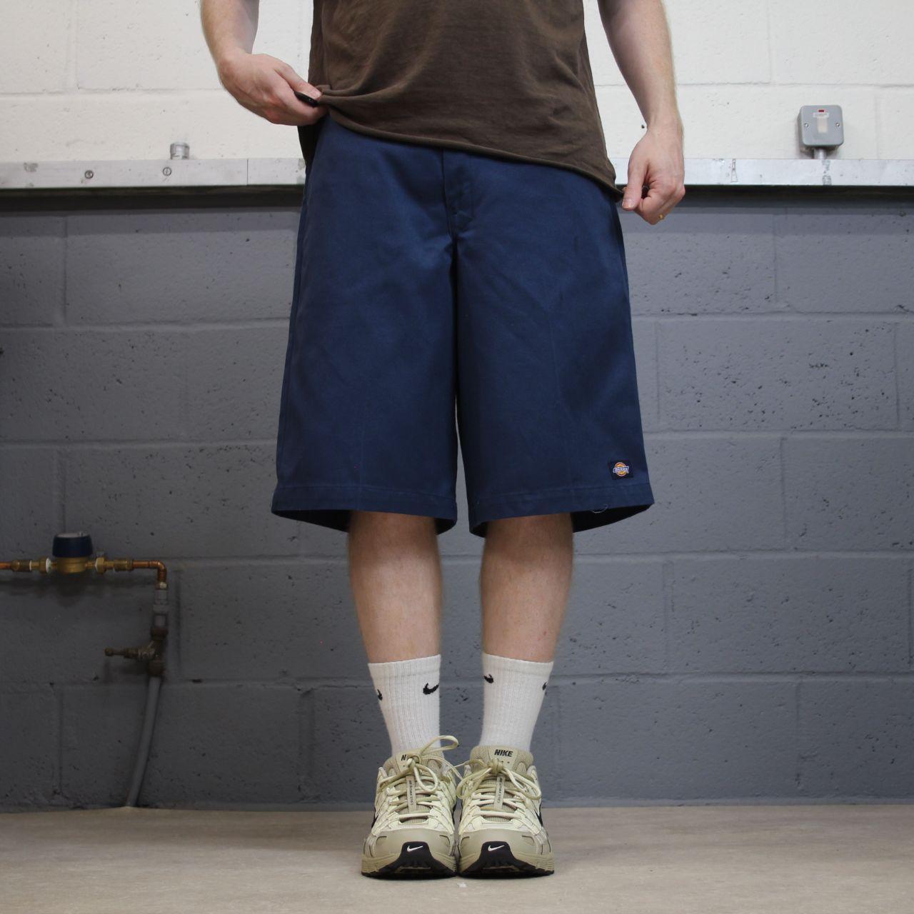 Dickies carpenter shorts long leg navy Twill chino skater style shorts loose long leg