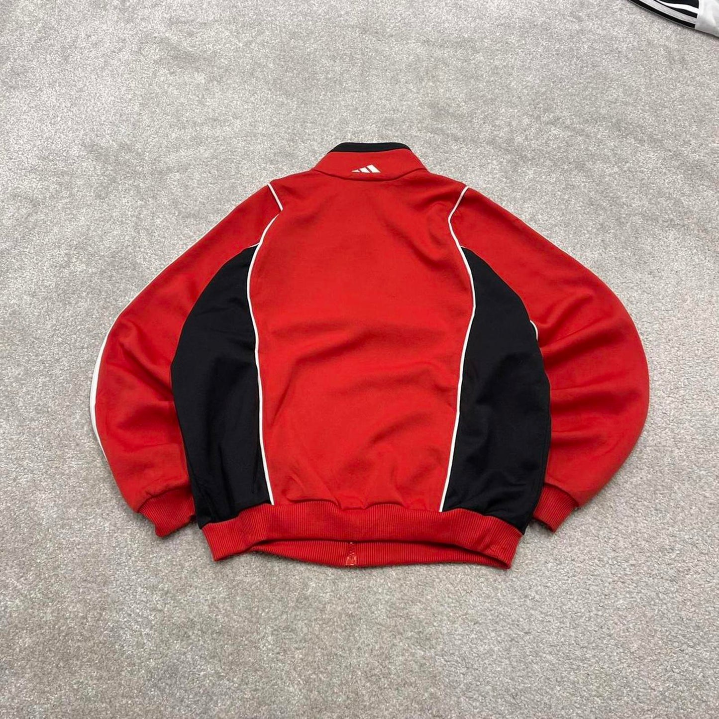 Vintage Adidas track jacket Small y2k 00s style Red funky sports tracksuit top