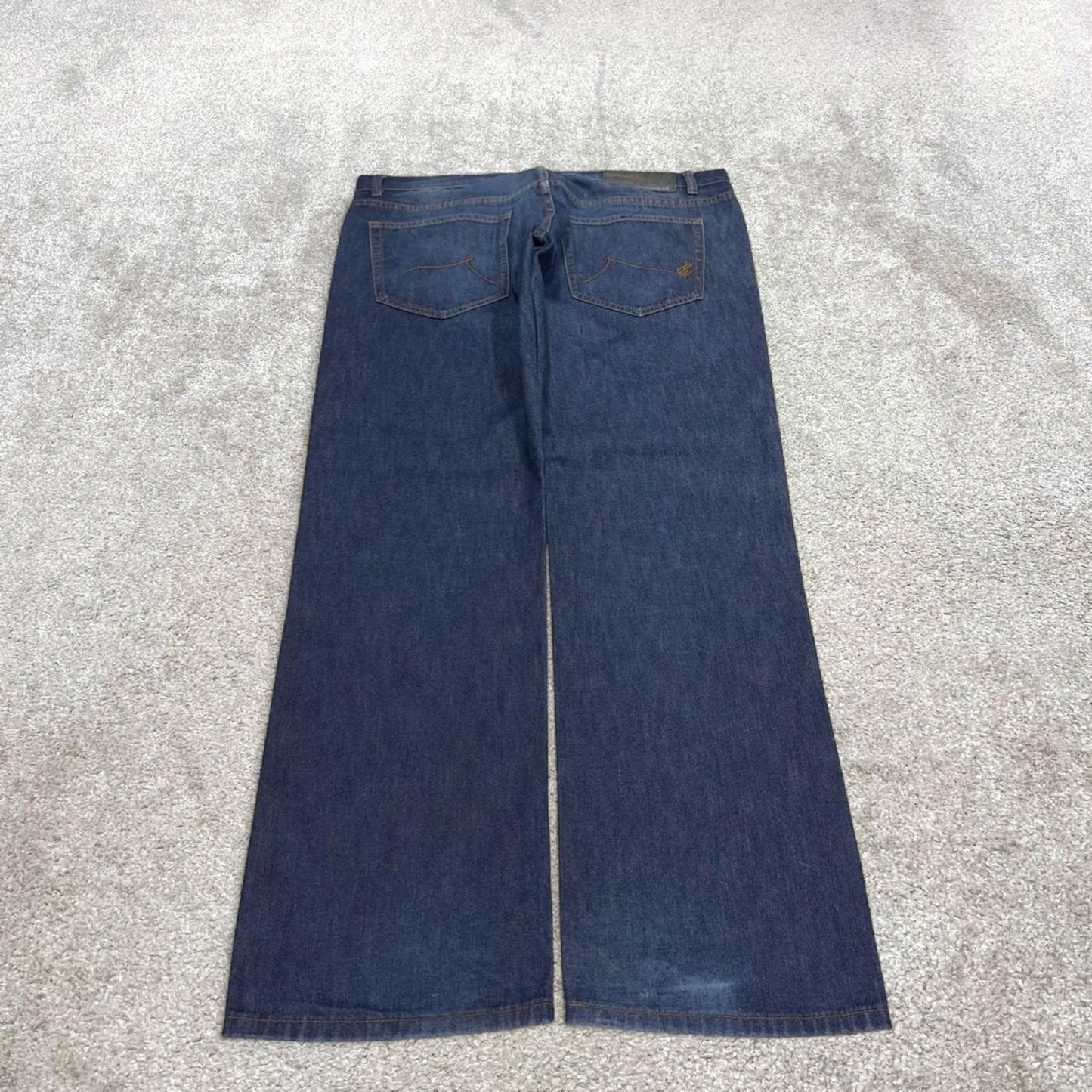 Vintage y2k embroidered Rocawear jeans blue Casual style 5 pocket straight leg denim pants