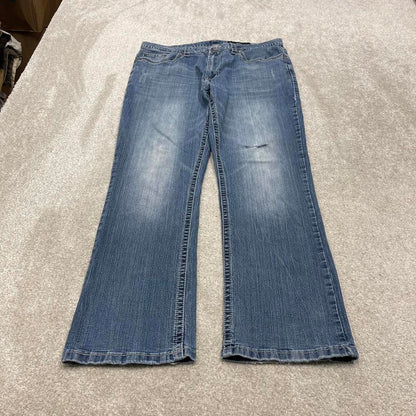 Y2k embroidered Axel bootcut jeans W38L32 blue denim stitched 00s skate style pants