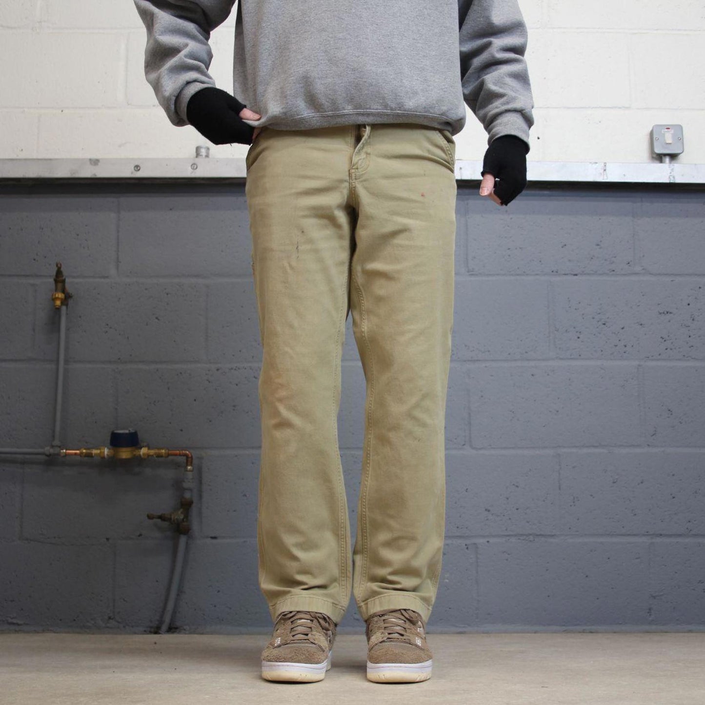 Carhartt carpenter jeans skate pants W32L32 beige canvas 90s skater style loose cargo pants