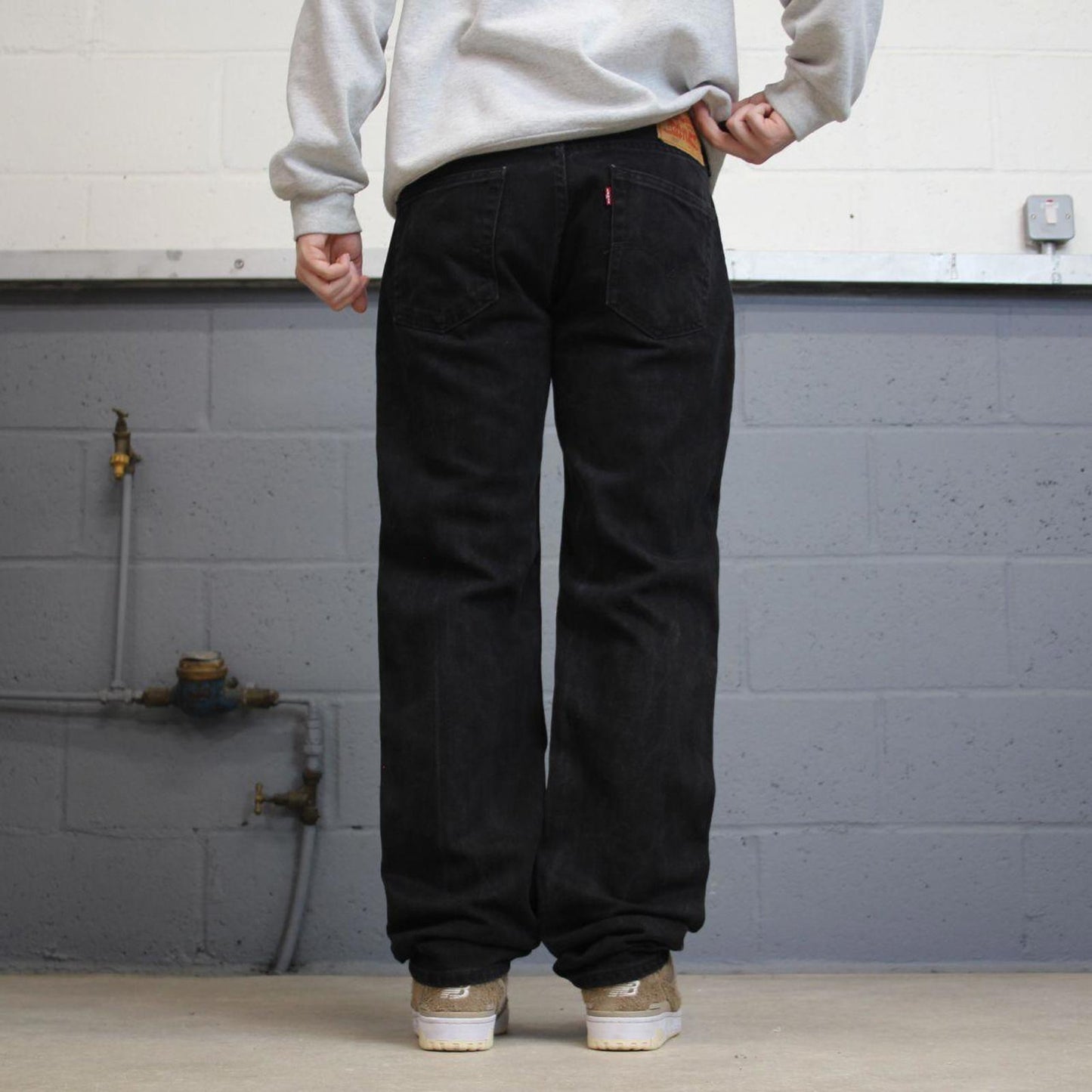 Black Levis 505 jeans y2k 90s style W34L34 red tab logo 5 pocket denim pants skater 100% cotton