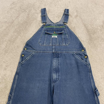 Liberty baggy denim Dungarees wide leg blue Vintage farm work bib & brace overalls utility