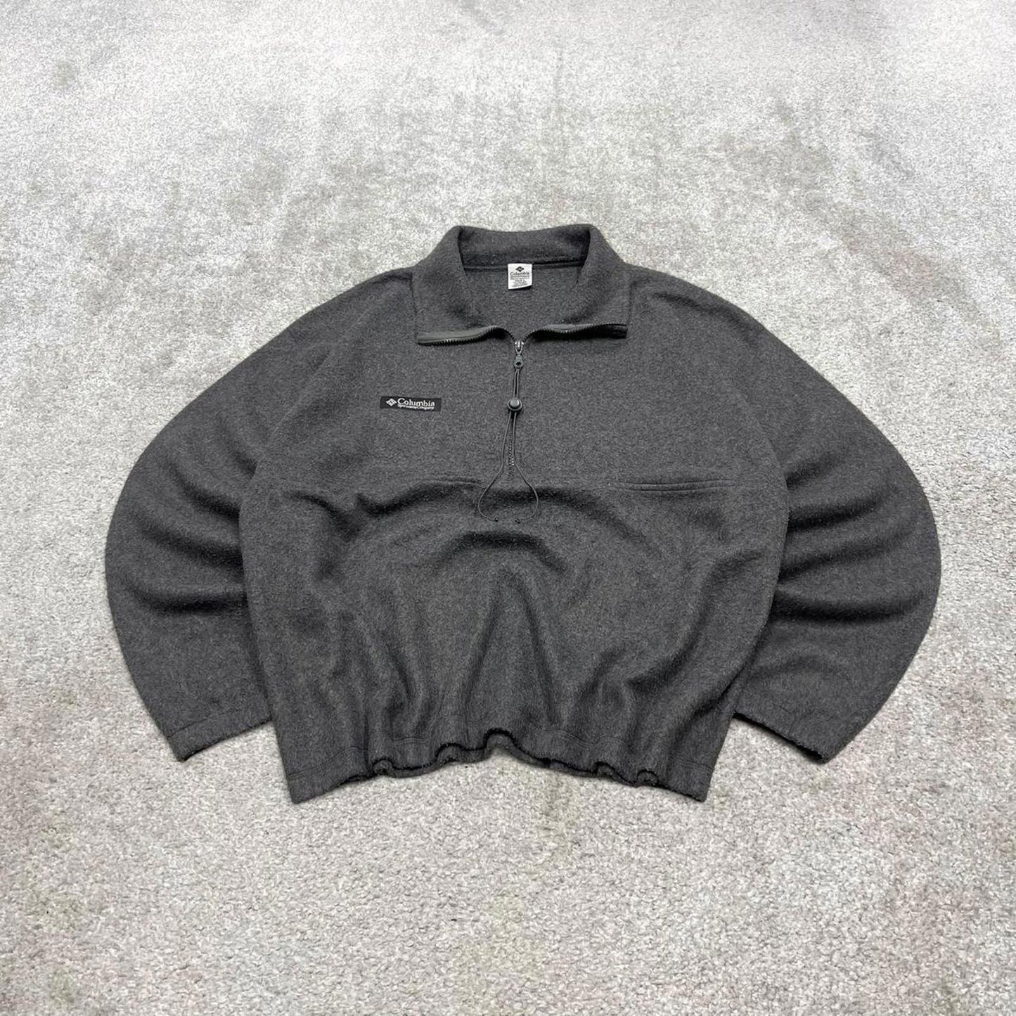 00s Columbia technical fleece L men's grey 1/4 zip up y2k style autumn pull over casual