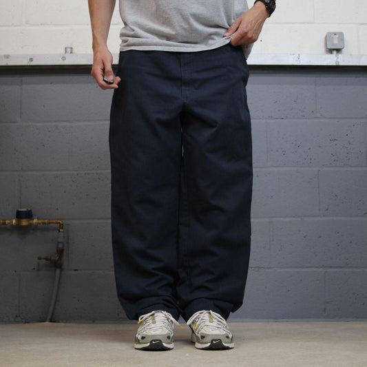 Dickies work pants loose navy Loose leg twill chino style skate trousers